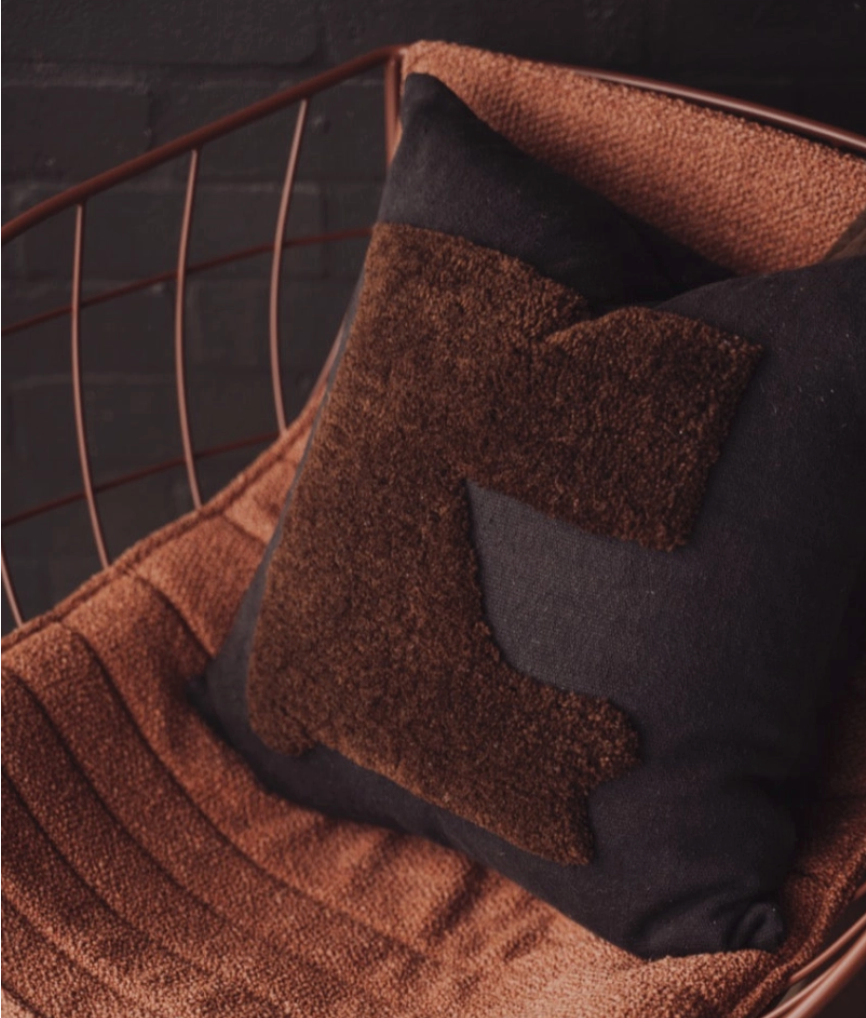 Abstract Pillow Cover - Black/Chocolate