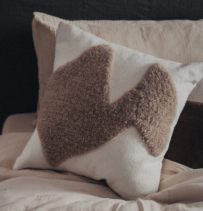 Abstract Pillow Cover - Cream/Tan