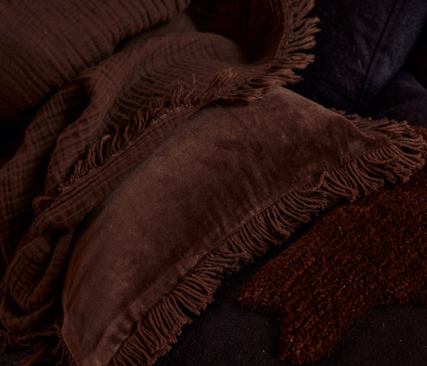 Velvet Pillow Cover - Chocolate