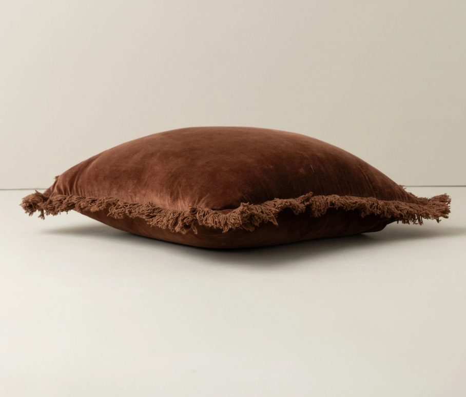 Velvet Pillow Cover - Chocolate