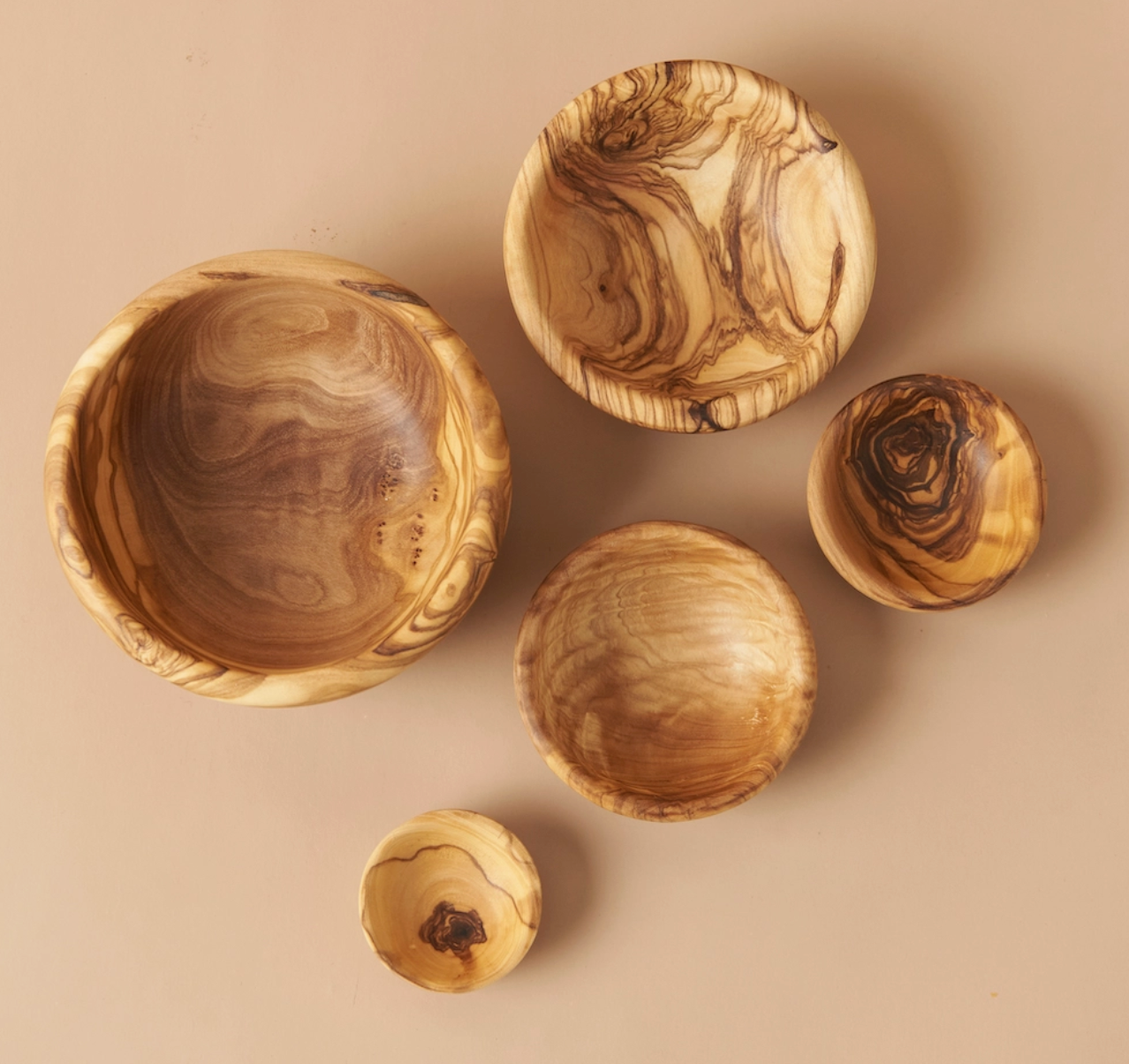Olive Wood Nesting Bowls (set of 5)