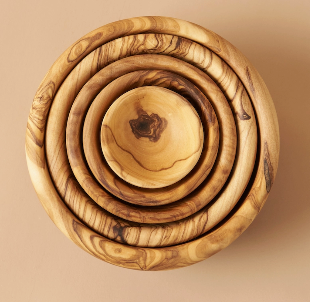Olive Wood Nesting Bowls (set of 5)