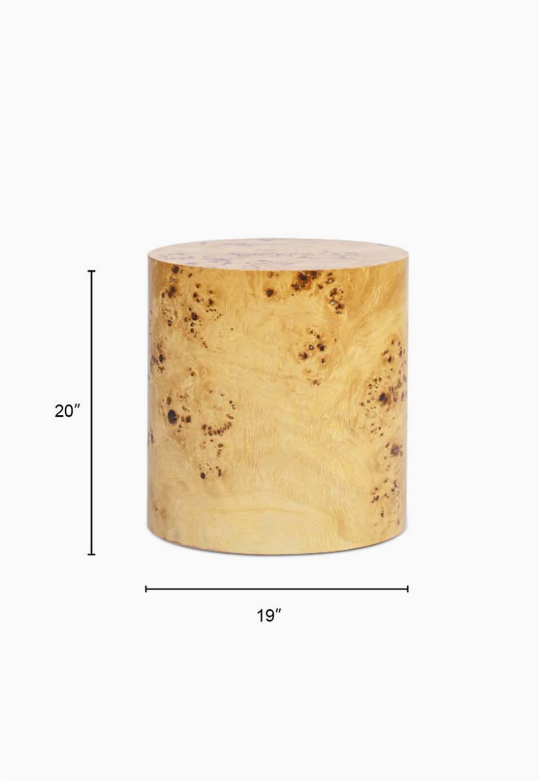 Nebula 20" Accent Oval Pillar Side Table