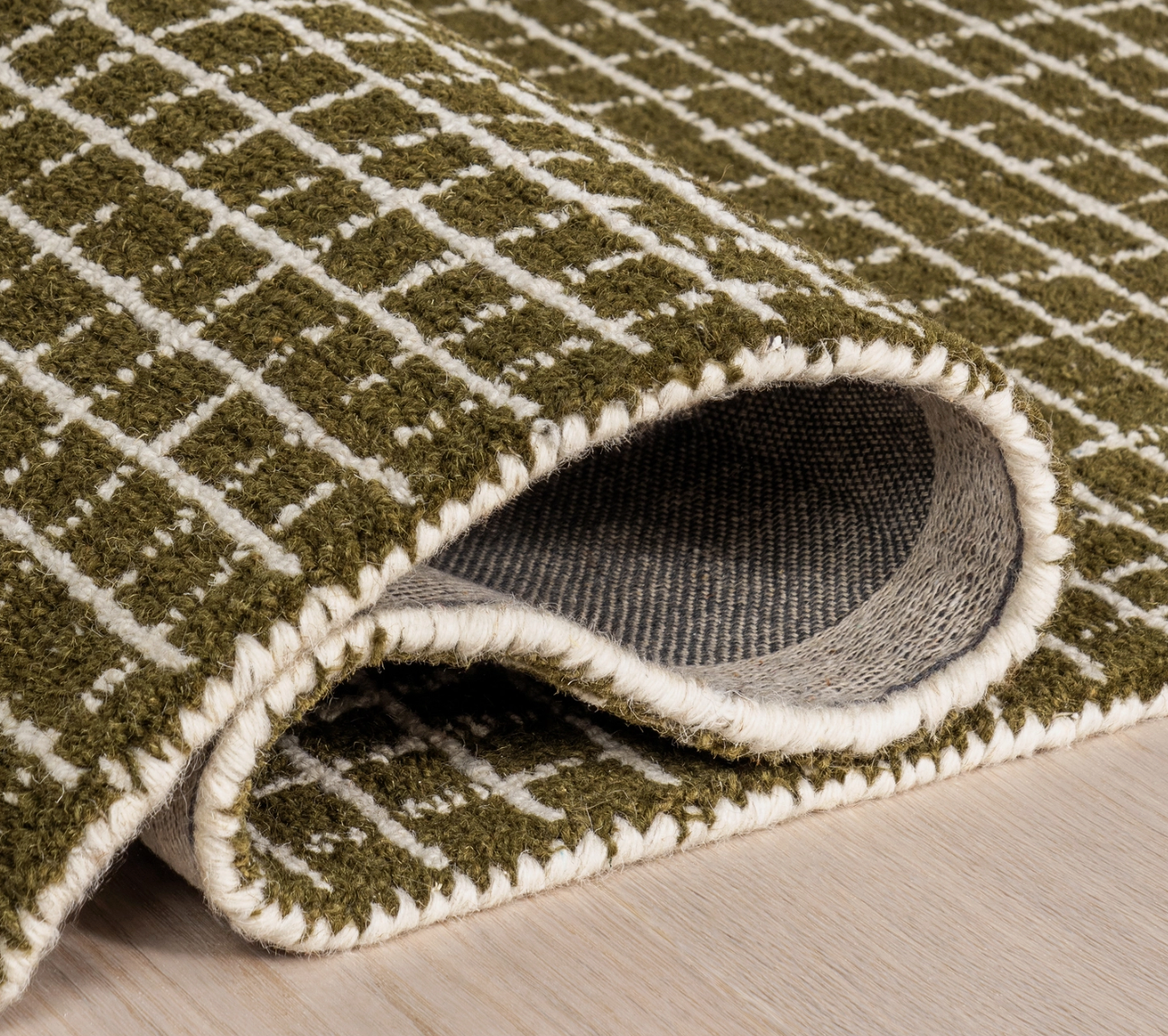 Melrose Checked Wool Area Rug
