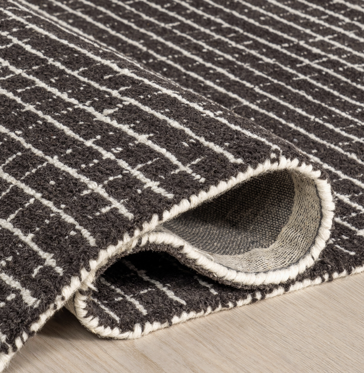 Melrose Checked Wool Area Rug
