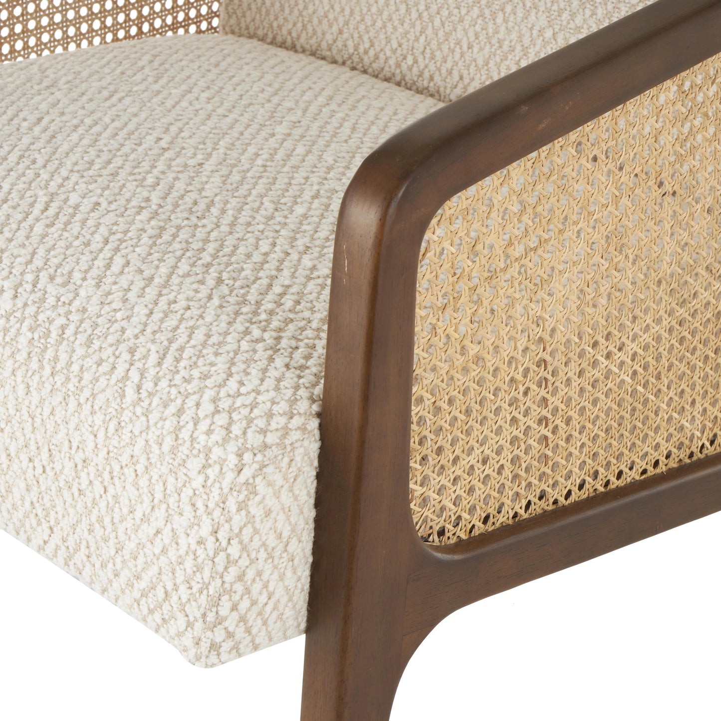 Cane & Cream Accent Chair