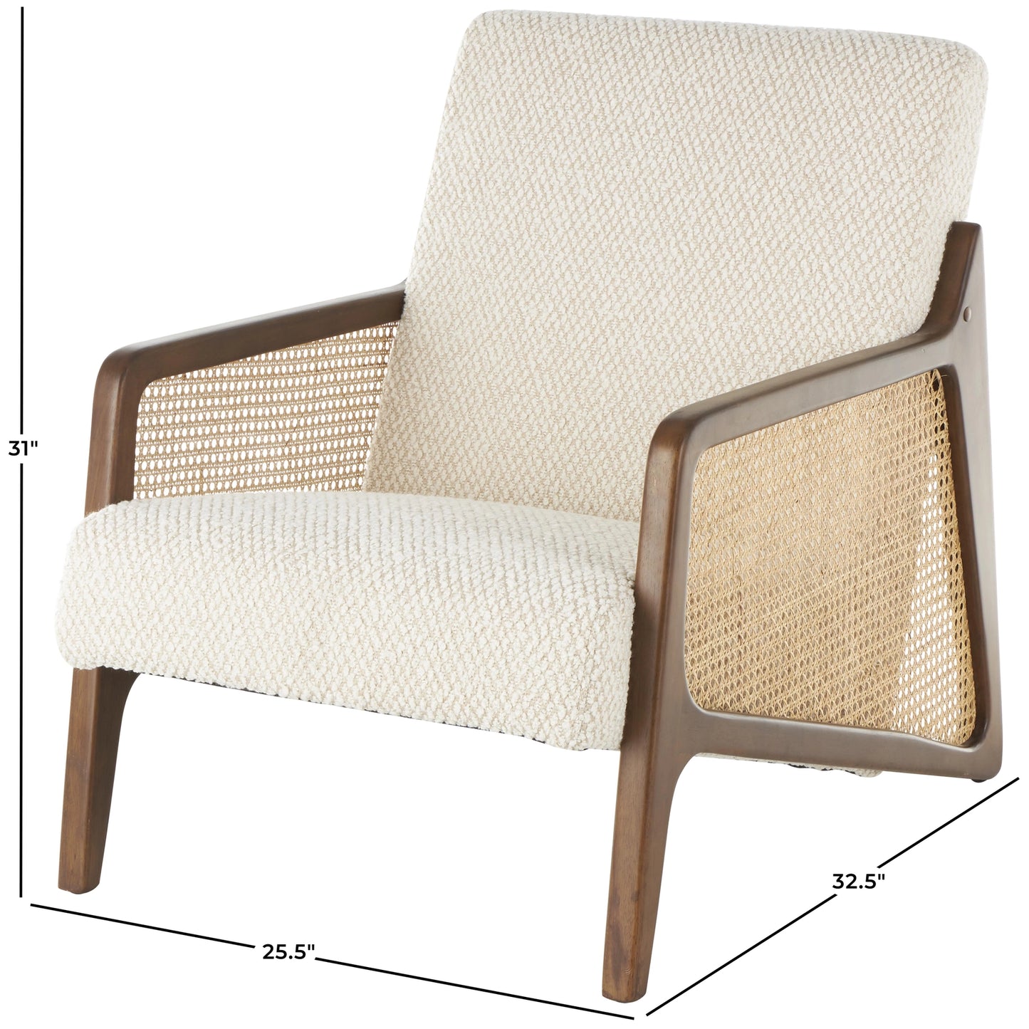 Cane & Cream Accent Chair